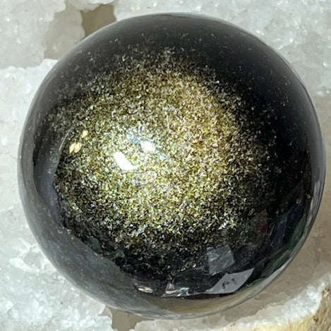 Sphère Obsidienne Dorée