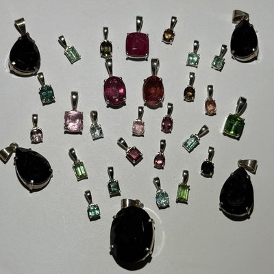 PENDENTIFS TOURMALINE (Monture Argent)