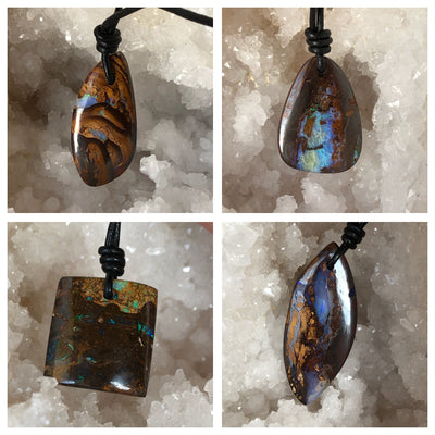 PENDENTIFS OPALE BOULDER (Bélière Argent)