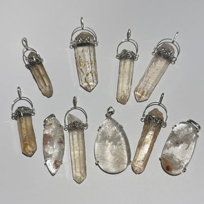 PENDENTIFS EN QUARTZ LÉMURIEN FRAPPÉ PAR LA FOUDRE