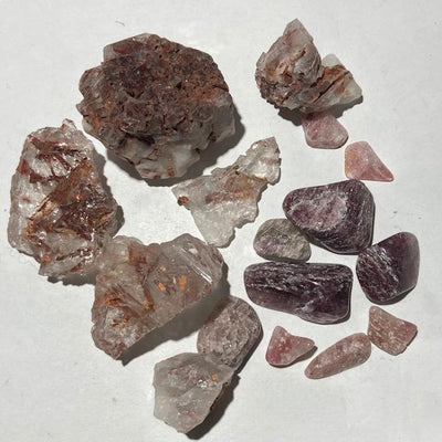 Quartz avec inclusions Épidote Rouge