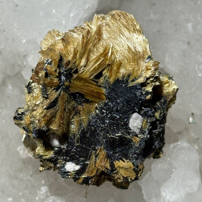 RUTILÉ DORÉ SUR HÉMATITE( Très Rare)