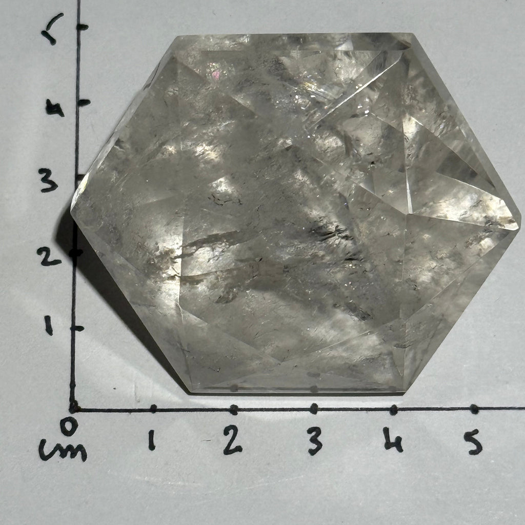 Sceau de Salomon en Quartz Lémurien taillé en Diamant