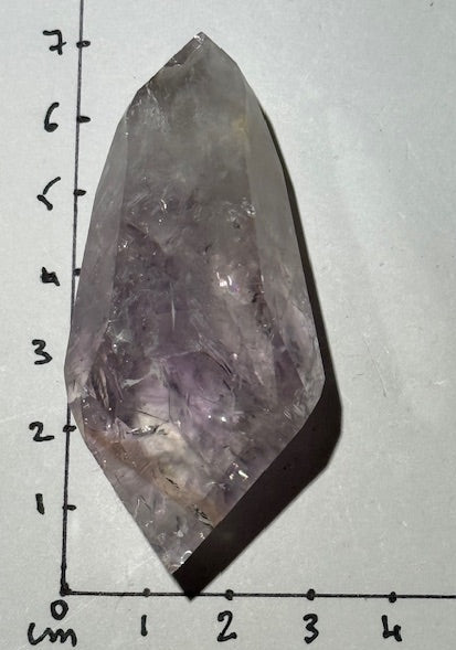 Pointe Biterminée en Améthyste Pâle Fluorescente