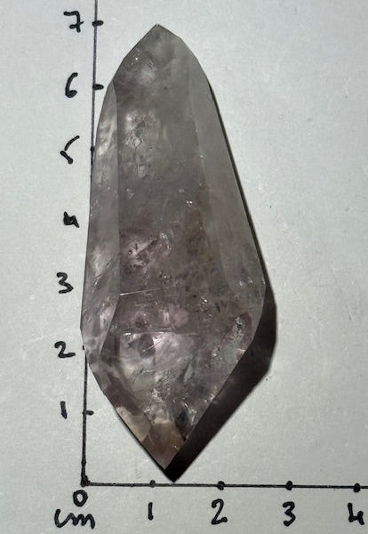 Pointe Biterminée en Améthyste Pâle Fluorescente