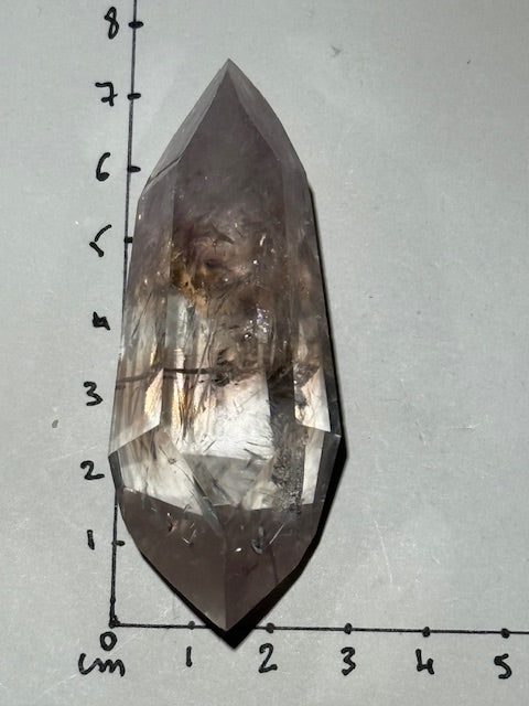 Pointe Biterminée en Améthyste Pâle Fluorescente