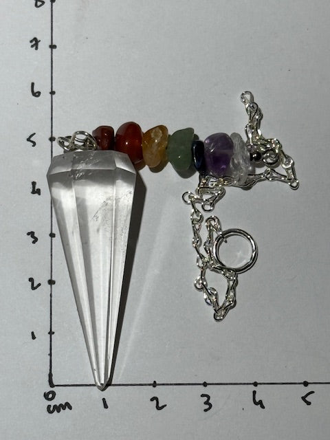 Lemurian Quartz Pendulum (Silver Chain)