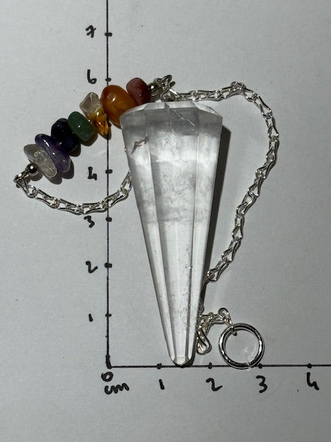 Lemurian Quartz Pendulum (Silver Chain)