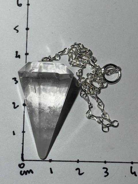 Lemurian Quartz Pendulum (Silver Chain)