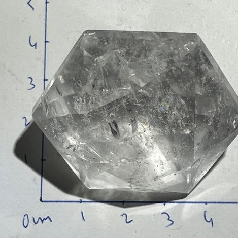 Sceau de Salomon en Quartz Lémurien taillé en Diamant