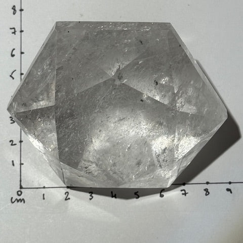 Sceau de Salomon en Quartz Lémurien taillé en Diamant