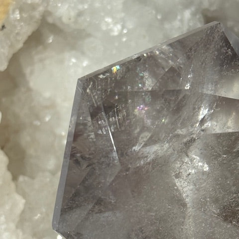 Sceau de Salomon en Quartz Lémurien taillé en Diamant