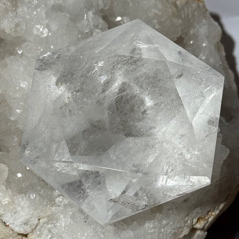 Sceau de Salomon en Quartz Lémurien taillé en Diamant