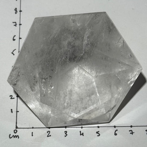 Sceau de Salomon en Quartz Lémurien taillé en Diamant