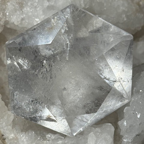Sceau de Salomon en Quartz Lémurien taillé en Diamant