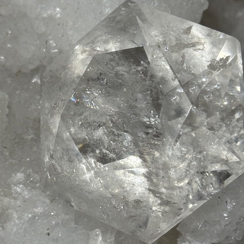 Sceau de Salomon en Quartz Lémurien taillé en Diamant
