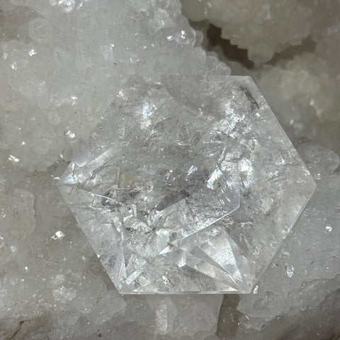 Sceau de Salomon en Quartz Lémurien taillé en Diamant