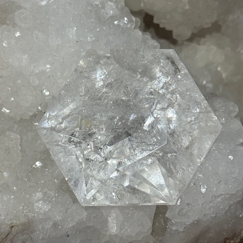 Sceau de Salomon en Quartz Lémurien taillé en Diamant