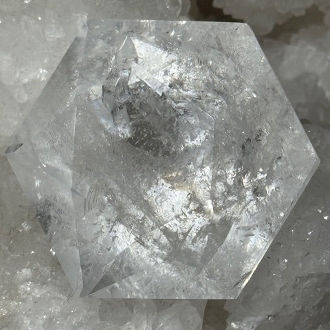 Sceau de Salomon en Quartz Lémurien taillé en Diamant