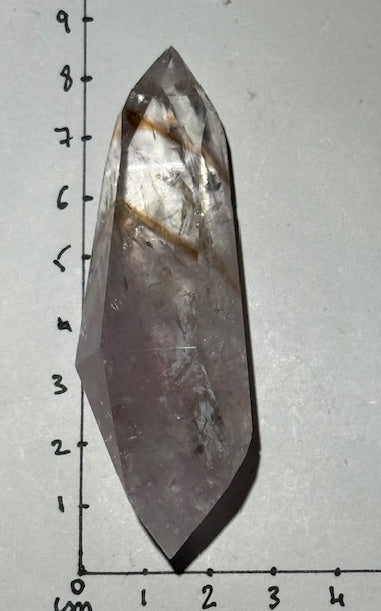 Pointe Biterminée en Améthyste Pâle Fluorescente