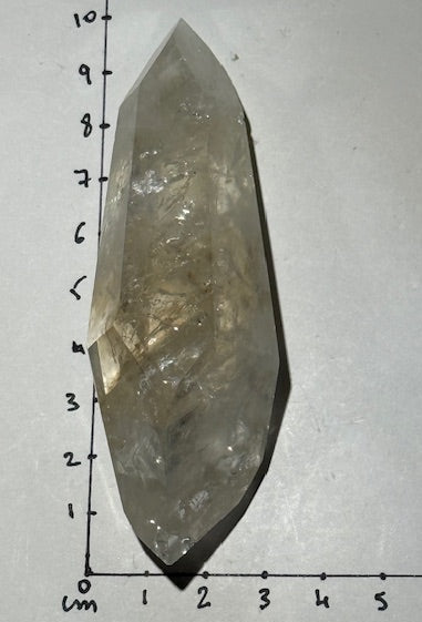 Pointe Biterminée en Améthyste Pâle Fluorescente