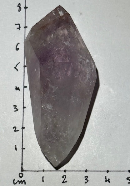 Pointe Biterminée en Améthyste Pâle Fluorescente