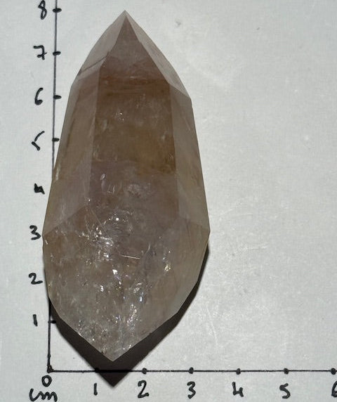 Pointe Biterminée en Améthyste Pâle Fluorescente