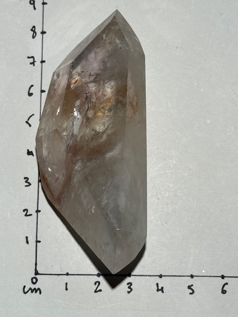 Pointe Biterminée en Améthyste Pâle Fluorescente