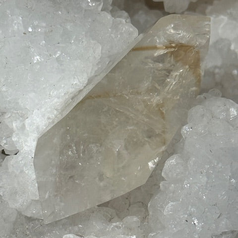 Pointe Biterminée en Améthyste Pâle Fluorescente