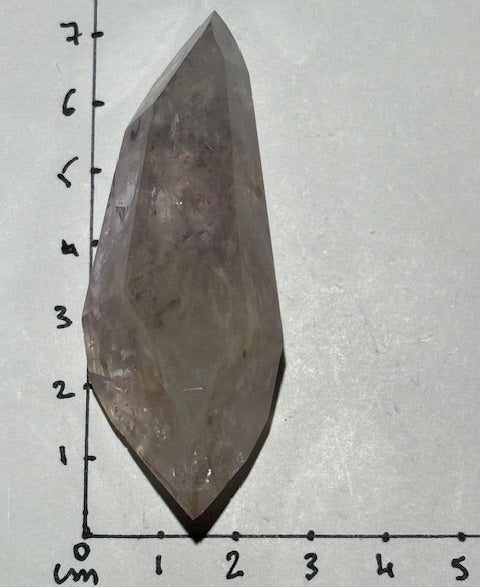 Pointe Biterminée en Améthyste Pâle Fluorescente