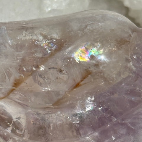 Crâne  Améthyste Pâle Fluorescente