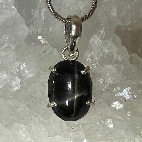 Starry Black Diopside Pendant