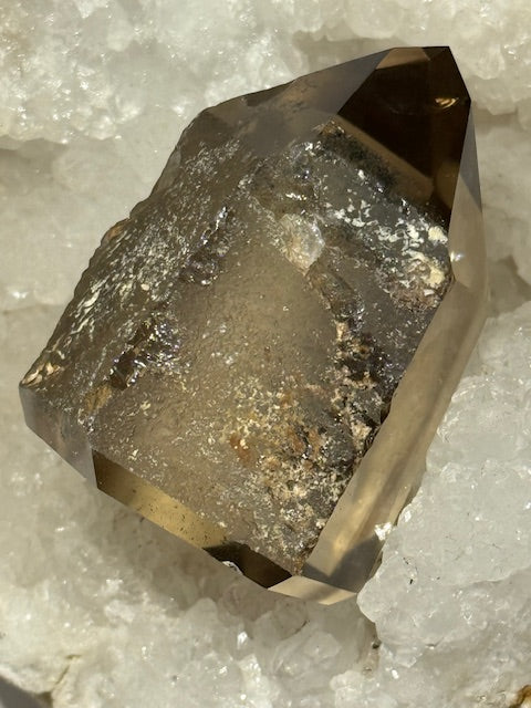 Pointe Citrine Naturelle Fumée & Lodolite (Quartz Chamanique)