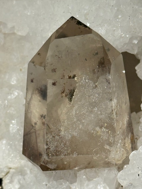 Natural Citrine Point with Rutile and Chlorite