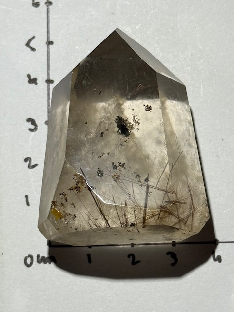 Natural Citrine Point with Rutile and Chlorite
