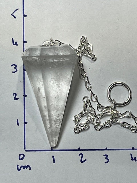 Lemurian Quartz Pendulum (Silver Chain)