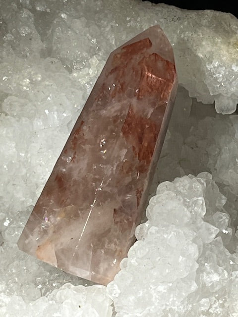 Pointe Quartz hématoïde rouge