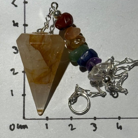 Pendule Quartz Hématoïde Guérisseur