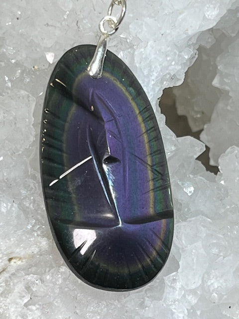 Rainbow Obsidian Madonna Pendant