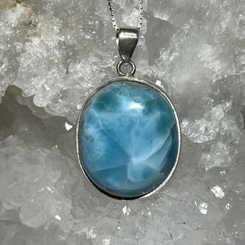 Pendentif Larimar (Monture argent)