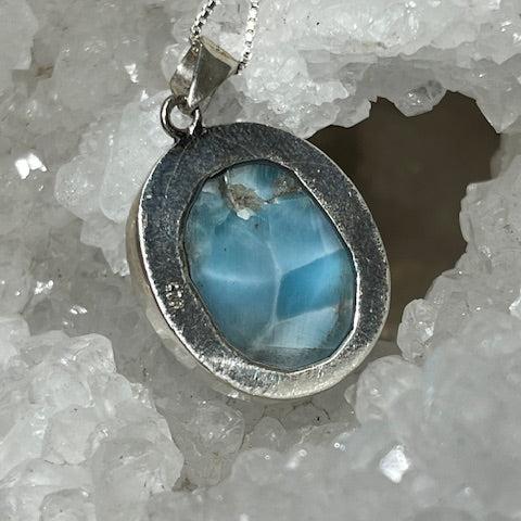 Pendentif Larimar (Monture argent)