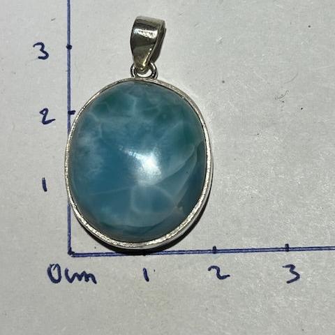 Pendentif Larimar (Monture argent)