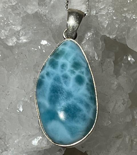 Pendentif Larimar (Monture argent)