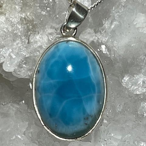 Pendentif Larimar (Monture argent)