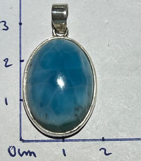 Pendentif Larimar (Monture argent)