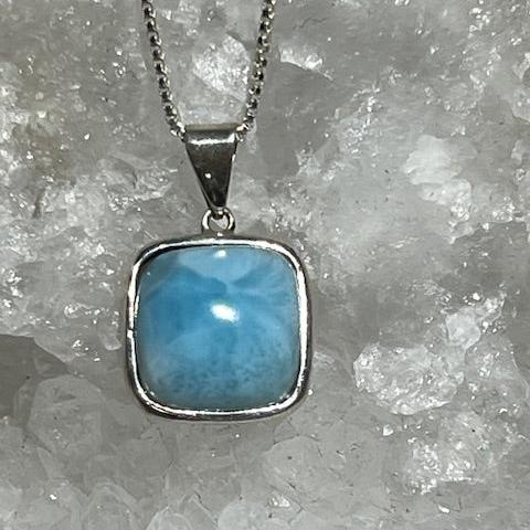 Pendentif Larimar (Monture argent)