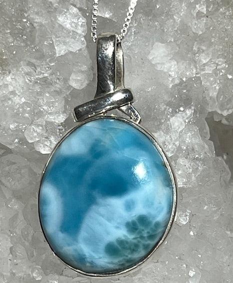 Pendentif Larimar (Monture argent)