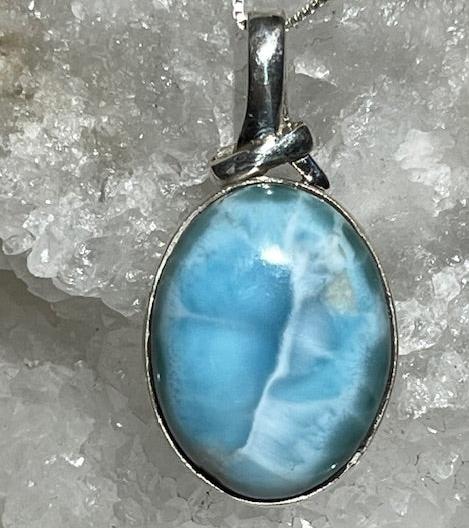 Pendentif Larimar (Monture argent)