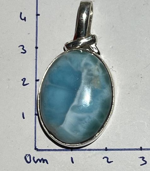 Pendentif Larimar (Monture argent)