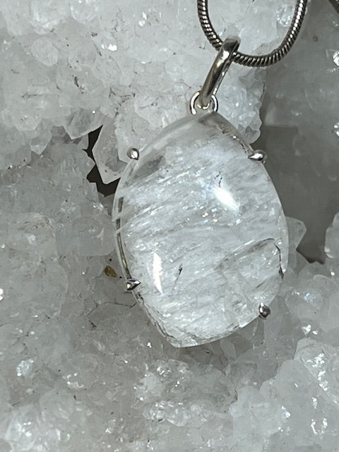Grade A Petalite Pendant (Silver Setting)